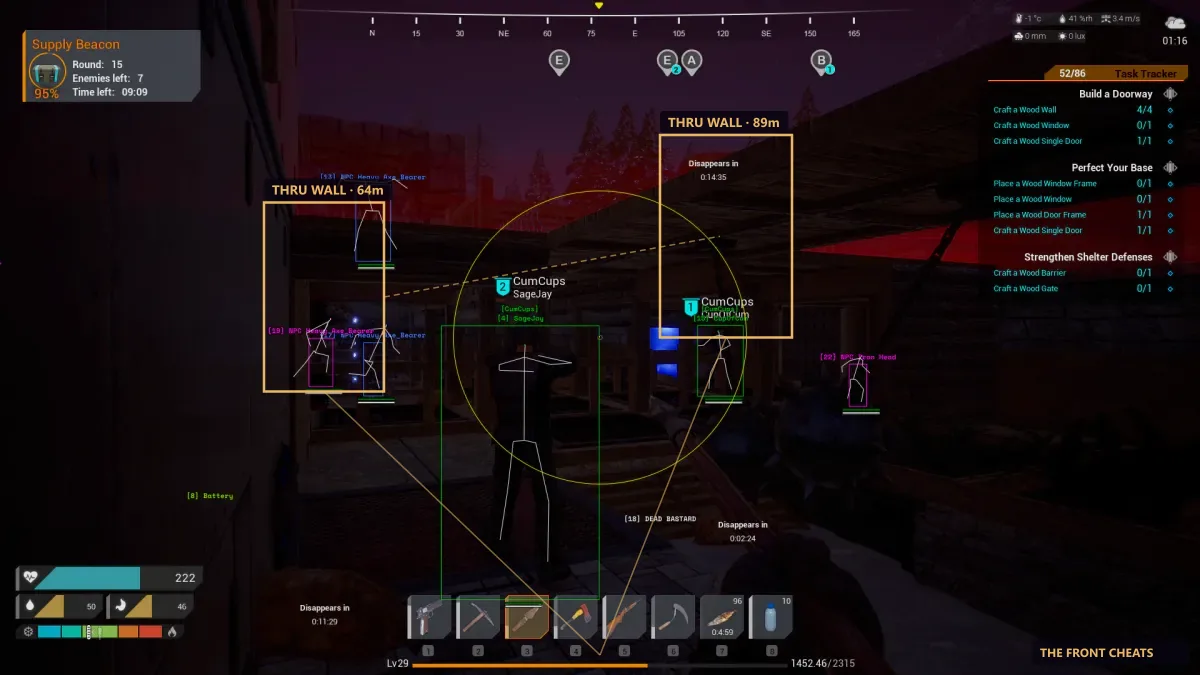 Wallhack outlines for players and mutants
